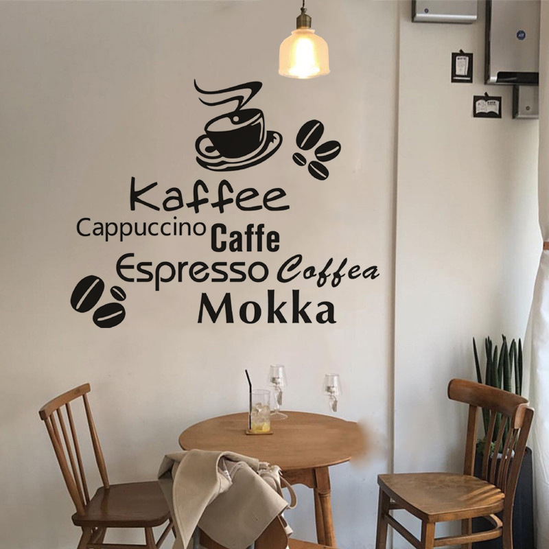 ウォールステッカー ウォールシール 壁紙ステッカー 壁紙シール 転写式 カフェ 珈琲 コーヒー 英字 英語 英単語 防水 おしゃれ かわいい シンプル Zak 356 おとりよせ Com 通販 Yahoo ショッピング