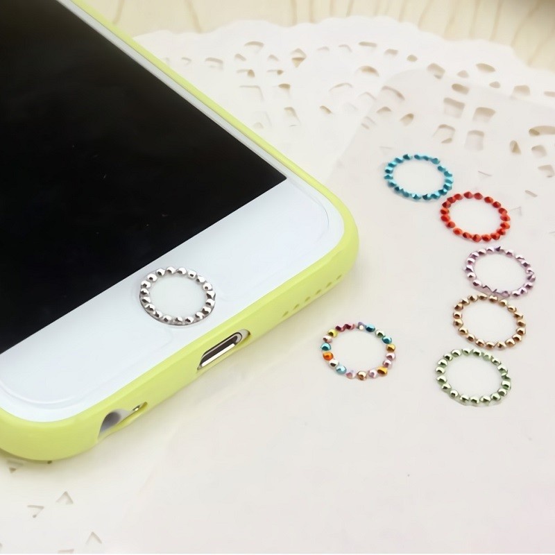 市場 ホームボタン アクセサリー スクエア スマホ Iphone クローバー Iphone クラウン シール ひげ 王冠 傘 チェリー