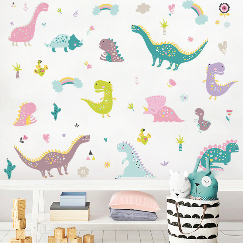 ウォールステッカー 壁ステッカー ウォールシール 壁シール 壁面装飾 室内装飾 恐竜 ダイナソー かわいい イラスト ペールカラー キュート キッズル Zak おとりよせ Com 通販 Yahoo ショッピング