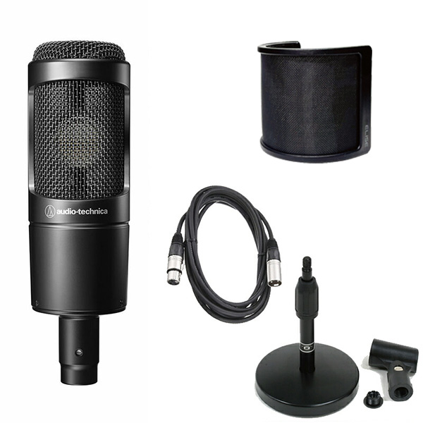 { stock equipped immediate payment possibility } Audio Technica audio-technica condenser microphone AT2035 + pop guard + desk stand AD11 + 3m cable set 