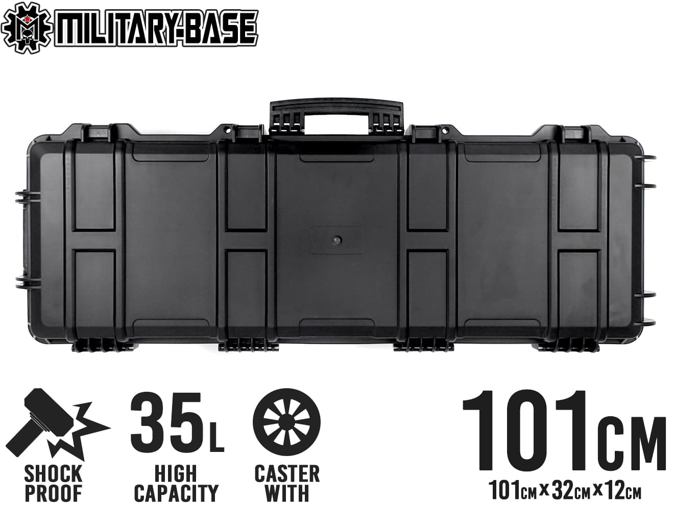 H8017BW MILITARY-BASE( military base ) high protection wide life ru hard case 35L/101cm BK