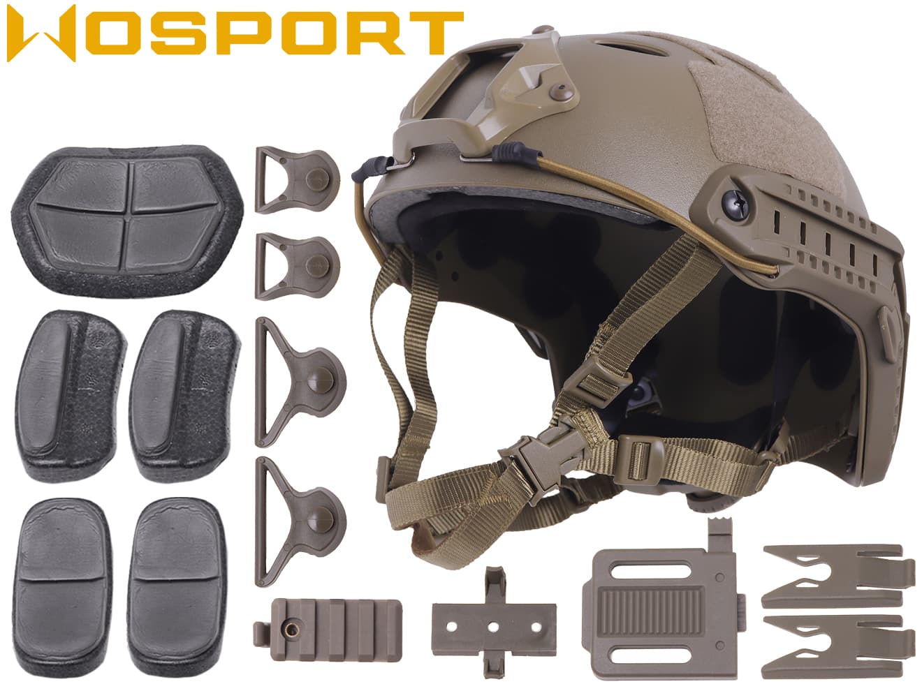 WO-HLM-003T WoSporT FAST CARBON type helmet high grade VERSION M-SIZE TAN