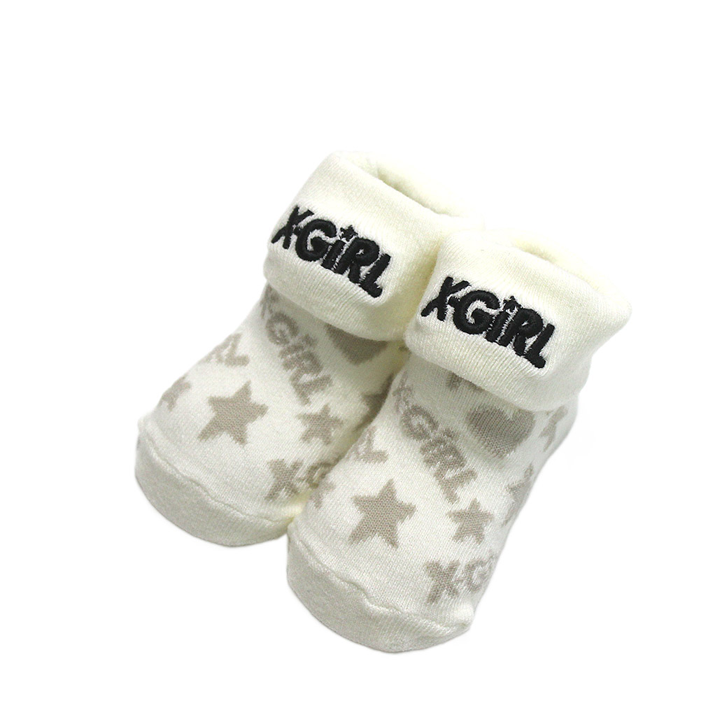  baby смешанные товары * bib " X-girl stage z" Logo Jaguar do baby носки слоновая кость (05)