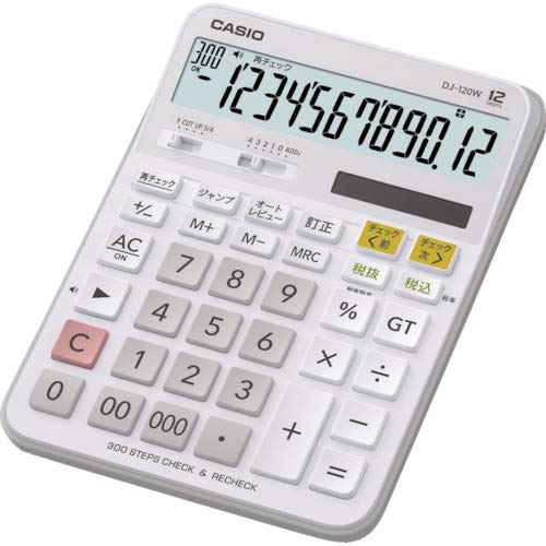 CASIO( Casio ) стандартный калькулятор счет проверка осмотр . стол модель 12 колонка DJ-120W-N