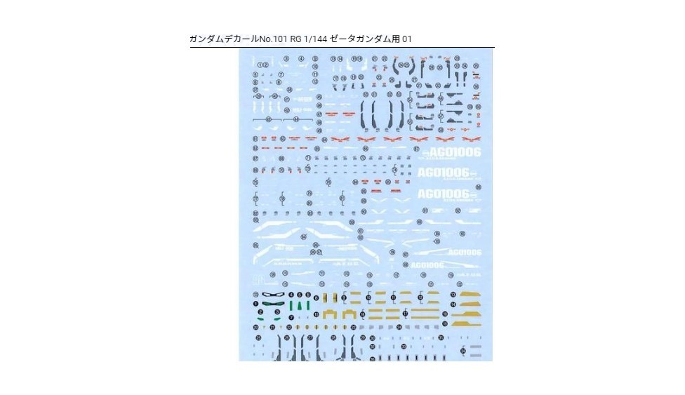 (未使用･未開封品)　ガンダムデカール 101 1/144スケール リアルグレード MSZ-006 ゼータ ガンダム用 v1yptgt Amazon | ガンダムデカールNo.101 RG 1/144スケール Zガンダム用