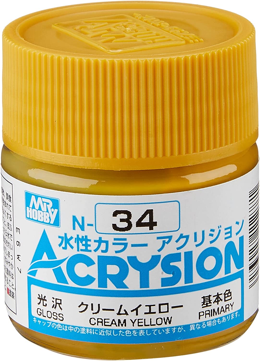 GSIクレオス アクリジョン クリームイエロー （光沢） （新水性カラー N-34） 水性、アクリルの商品画像