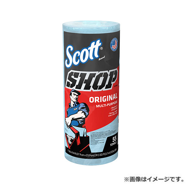 SCOTT shop towel blue roll 55 cut 65940 0054000751301 (1 roll 55 sheets ) [ Scott oil paper waste paper waste . water oil supply automobile cleaning towel ]