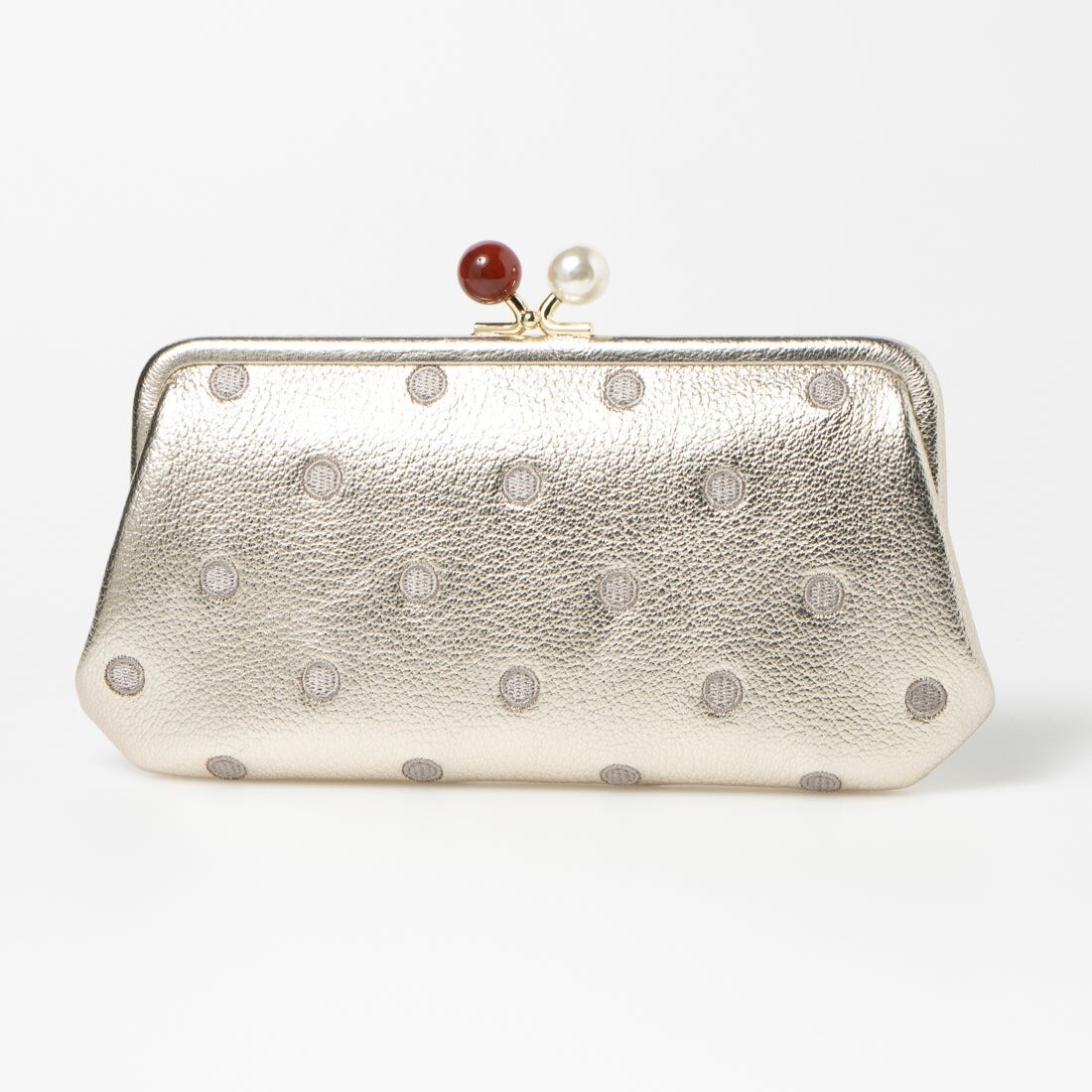 perche アクリル玉がま口長財布（GDDOT）