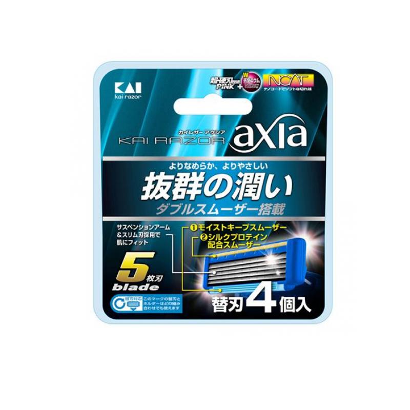 2980 иен и больше . заказ возможность . печать KAI RAZOR( kai кожа ) axia( Axia ) бритва 4 штук (1 шт )