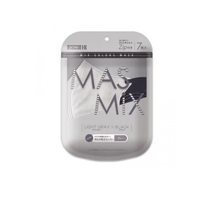 川本産業 川本産業 MASMiX ライトグレー×ブラック 7枚入×1個 衛生用品マスクの商品画像