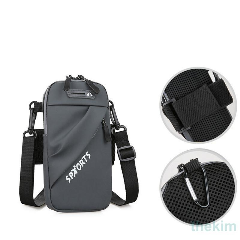  arm pouch running waterproof 3way with strap . smartphone pouch belt pouch smartphone storage earphone hole attaching light weight high capacity joting difficult 