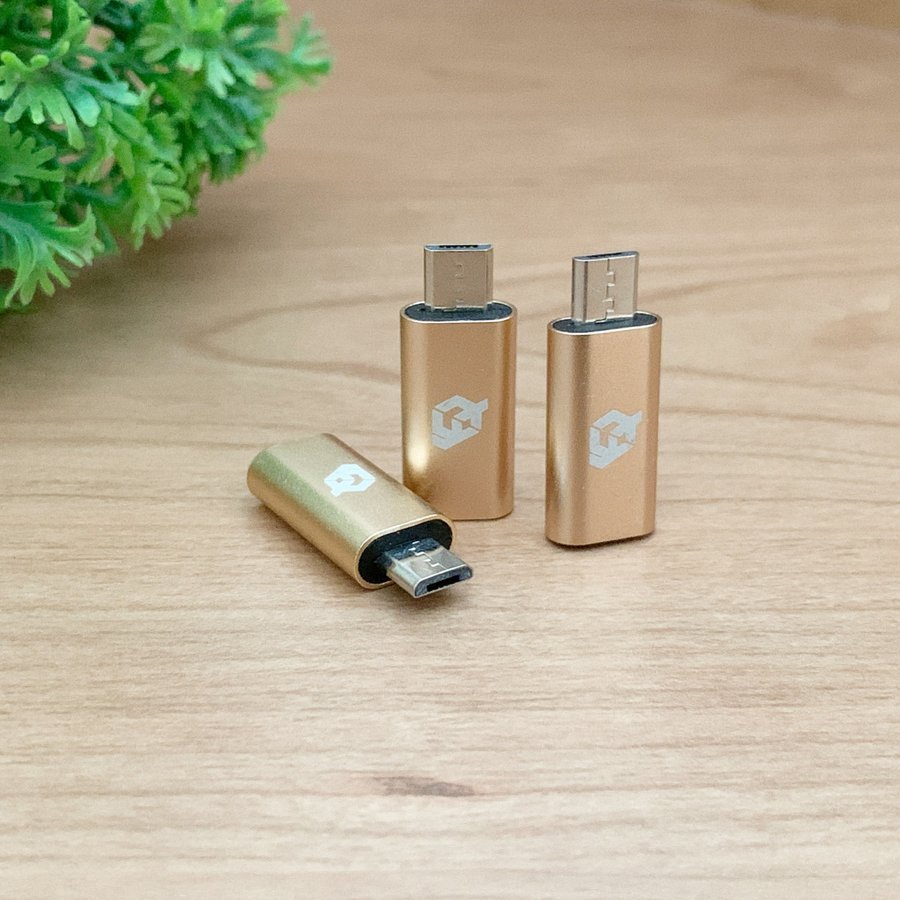 iPhone для подсветка кабель - микро USB терминал . конверсионный адаптор x3 шт [ Gold ]