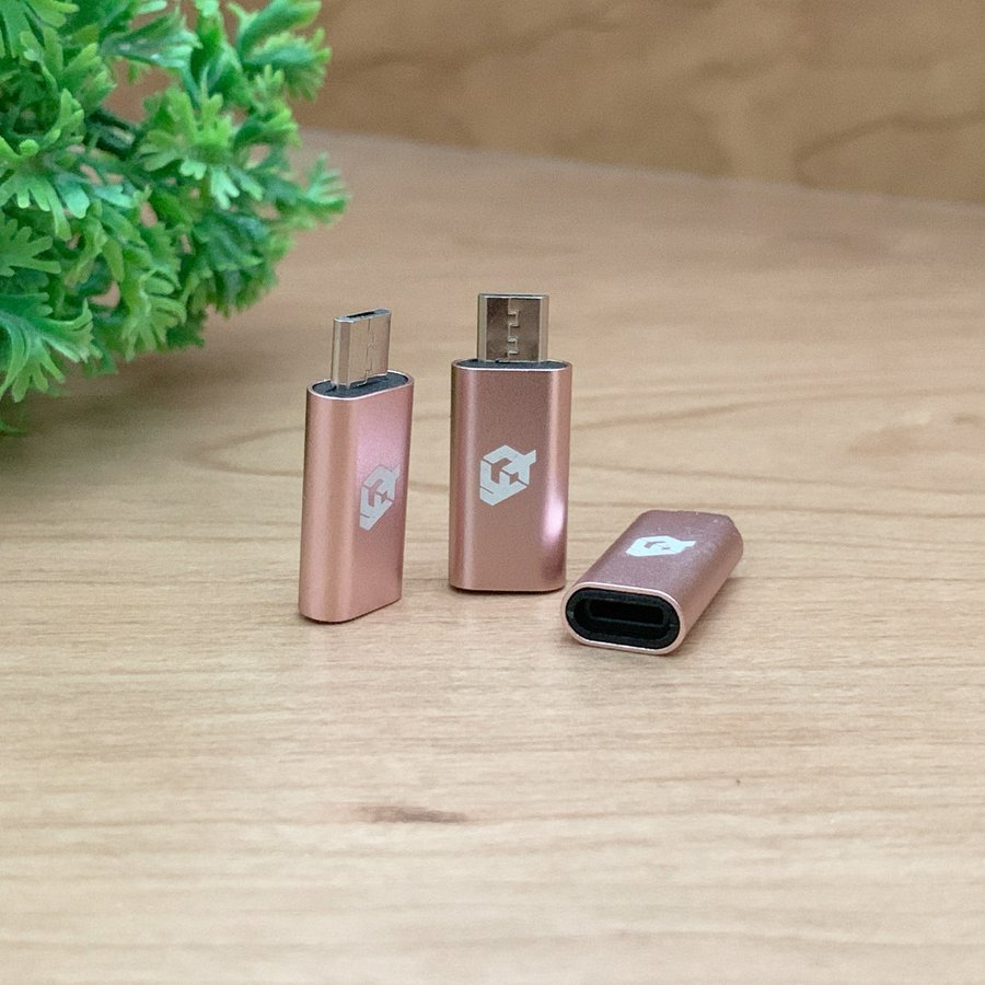 iPhone для подсветка кабель - микро USB терминал . конверсионный адаптор x3 шт [ розовый ]