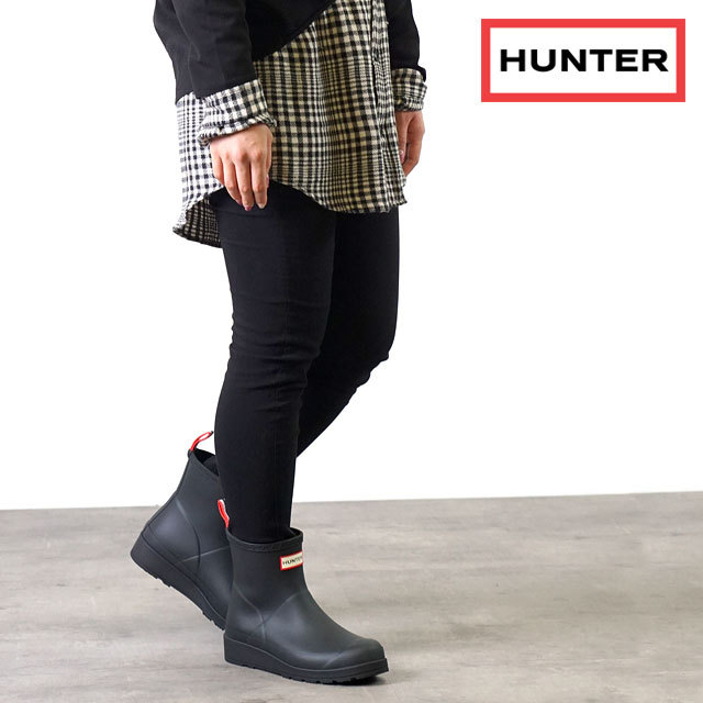  returned goods exchange free shipping Hunter HUNTER rain boots original Play boots Short W ORIGINAL PLAY BOOT SHORT WFS2020RMA-BLK boots short boots BLACK