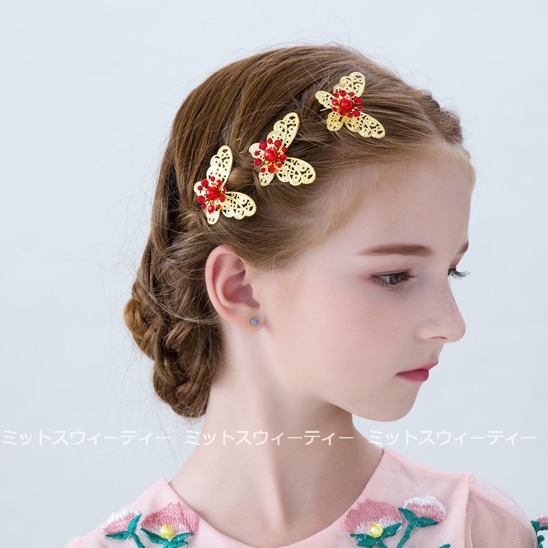  ребенок презентация шпилька *3 Gold chou дешевый Kids украшение для волос свадьба головной убор party ребенок голова украшение аксессуары для волос Event коричневый ina способ китайский способ 