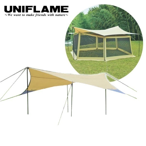 UNIFLAME - UNIFLAME   レボタープL  メッシュウォールセット 新品　最終値下げ Amazon | REVOメッシュウォールⅡ（L） TAN | ユニフレーム