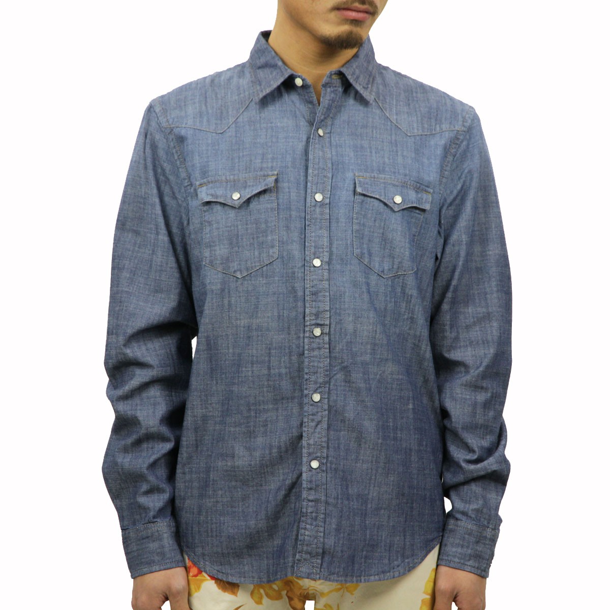 アメリカンイーグル シャツ メンズ 正規品 American Eagle 長袖シャツ シャンブレーシャツ Ae Chambray Wester インポートセレクトショップ Mixon 通販 Yahoo ショッピング