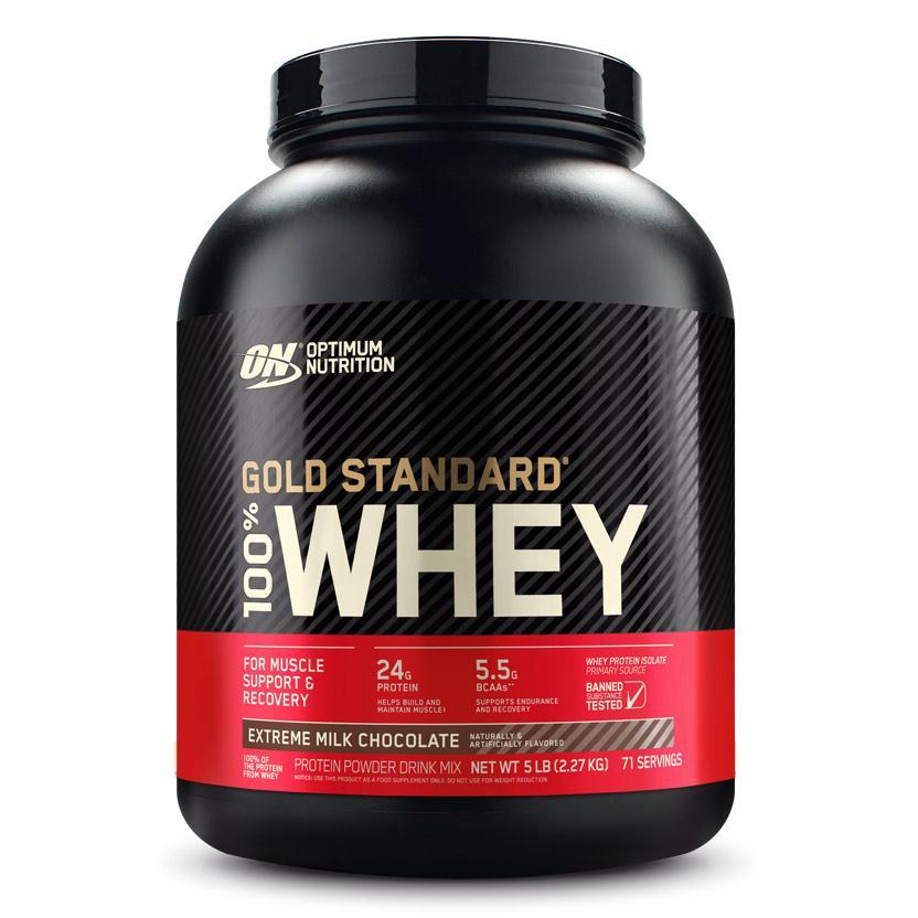 Optimum Nutrition ゴールドスタンダード 100%ホエイ エクストリームミルクチョコレート 5lbs 2.27kg × 1個 ホエイプロテインの商品画像
