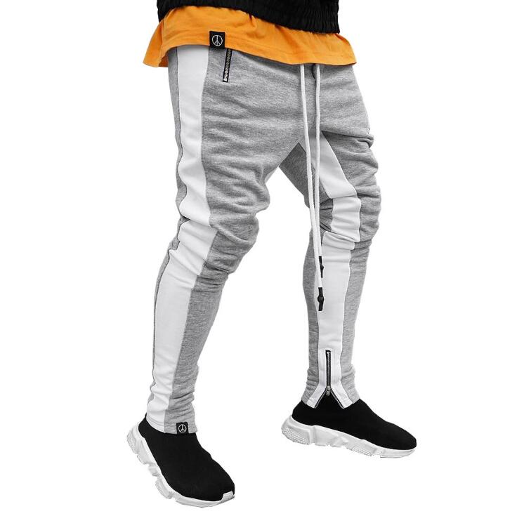  тренировочный брюки брюки-джоггеры мужской низ кромка застежка-молния брюки конические брюки джерси эластичный спорт 