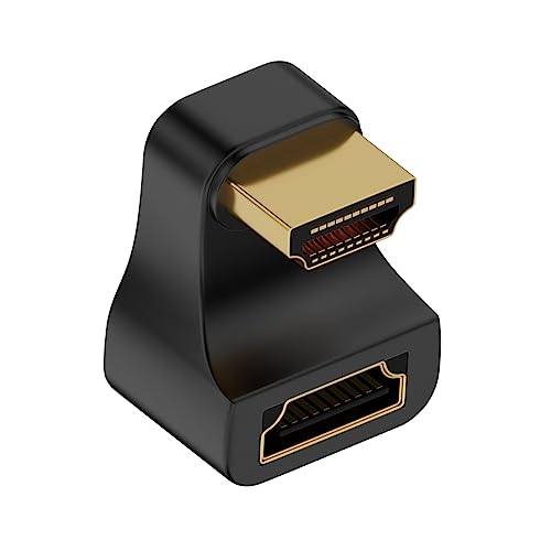 Poyiccot HDMI U character type adapter,8K HDMI conversion adaptor 180 times angle modification HDMI2.1 male to female adapter, on direction HDMI extension adapter 8K@60Hz 4K@120Hz TV