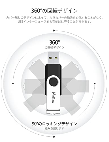 Netac USB memory 64GB USB3.2(Gen1)/3.1(Gen 1)/3.0/2.0 support rotary flash Drive small size light weight high speed data transfer PS4 operation verification settled - U505
