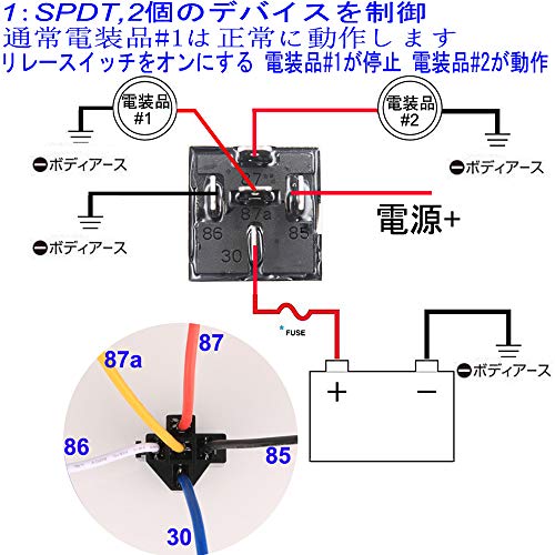 Kiligen car motor for 12V 40A heavy duty relay 5Pin fuse On/Off SPDT socket black (2 piece )