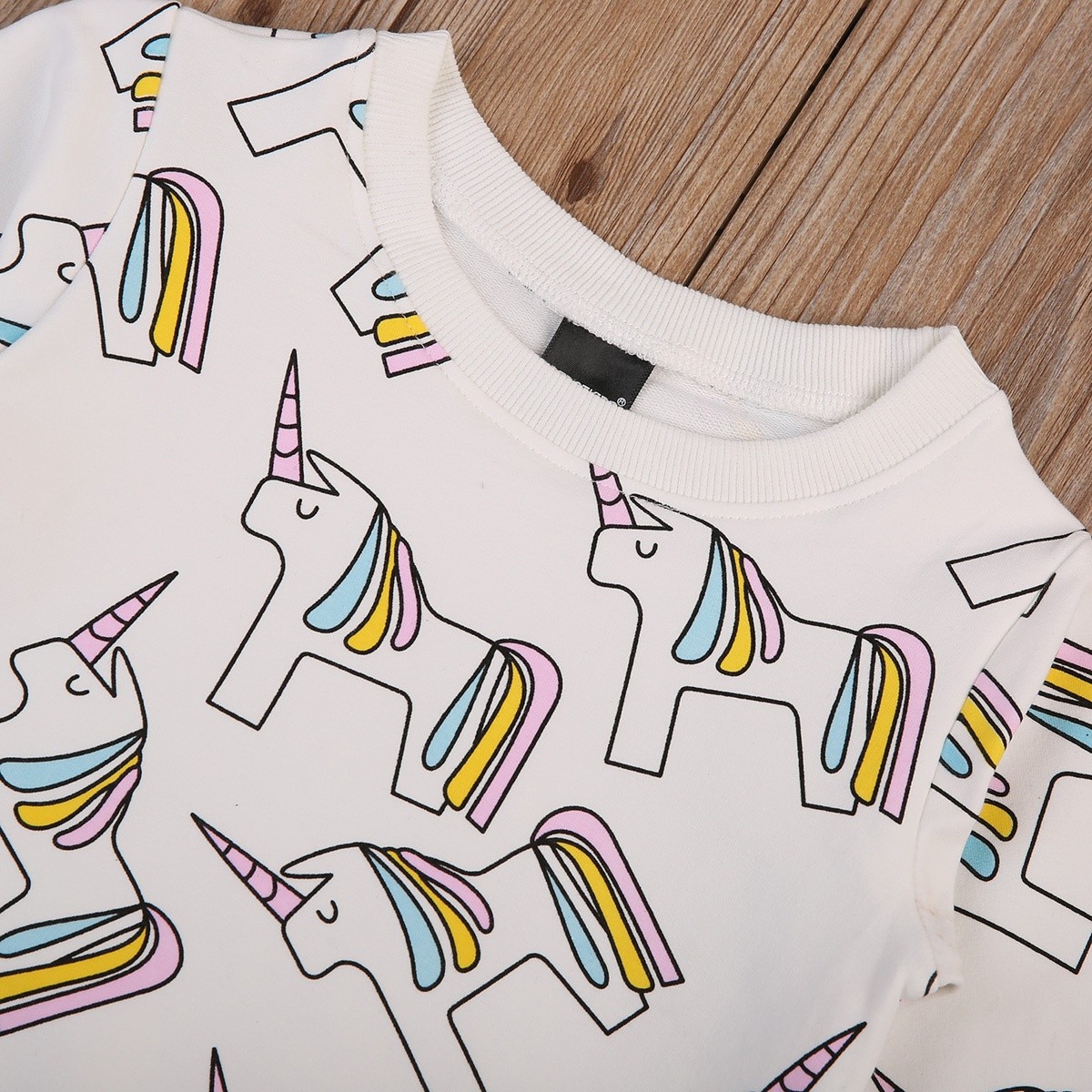  Unicorn тренировочные топы *90 размер * детская одежда Pegasus младенец одежда девочка футболка длинный рукав 