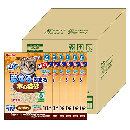 Petio ペティオ/Petio 流せる固まる木の猫砂 10L×6個 猫砂の商品画像