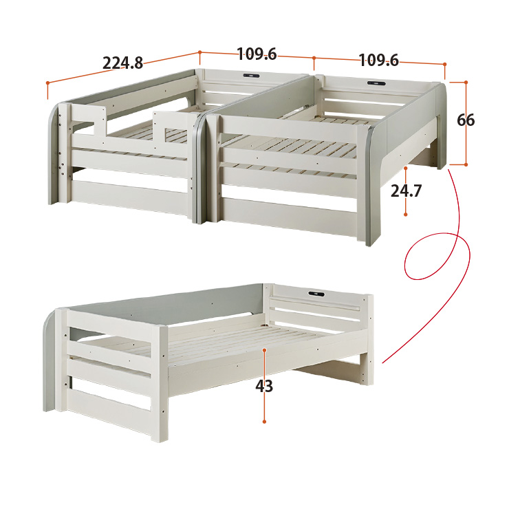  patent (special permission) super enduring . structure two-tier bunk 2 step bed two step bed 2 step bed . attaching low type compact possible to divide talent child for adult strong duckboard wooden stylish Colony(koro knee )