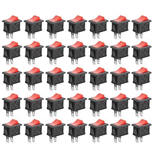 GTIWUNG 35 piece entering lighting none red rocker switch on - off ON-OFF SPST auto boat locker toggle switch snap 2 pin 1
