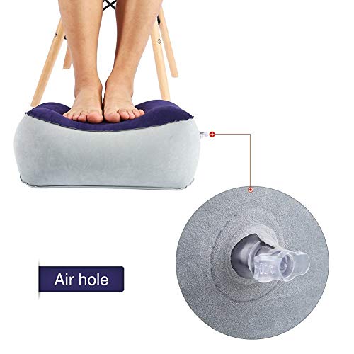 AeeYui foot rest pair put pair pillow air type folding light weight carrying edema prevention office / airplane / train / Shinkansen air pump attaching 