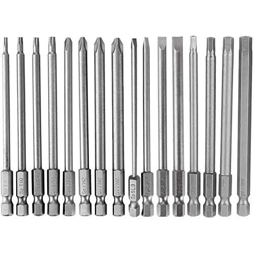 Bestgle6.35 bit driver bit one-side head bit 16 pcs set hexagon bit 100mm precise bit hexagon bit minus bit 10 character axis hexagon bit gong 