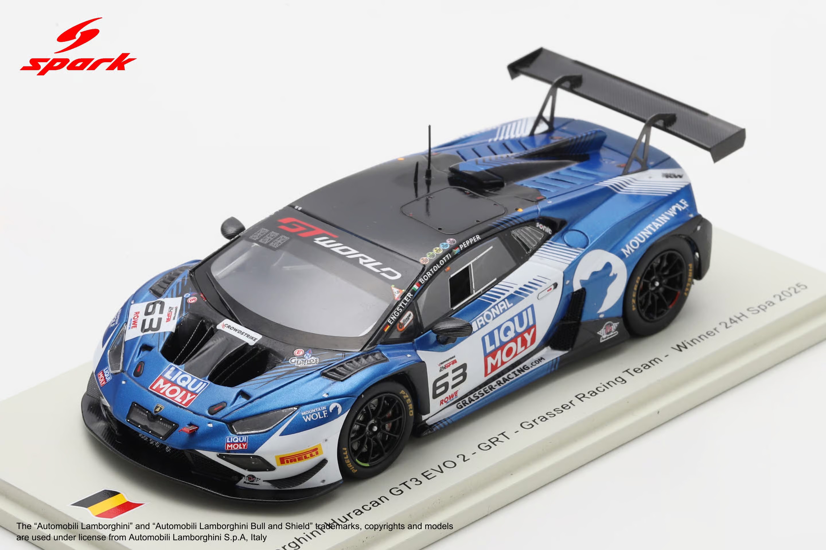 ミニカー spark 1/43 huracan gt3 evo2 GRT no,163 スパークモデル 1/43 Lamborghini Huracan GT3 EVO 2 GRT - Grasser