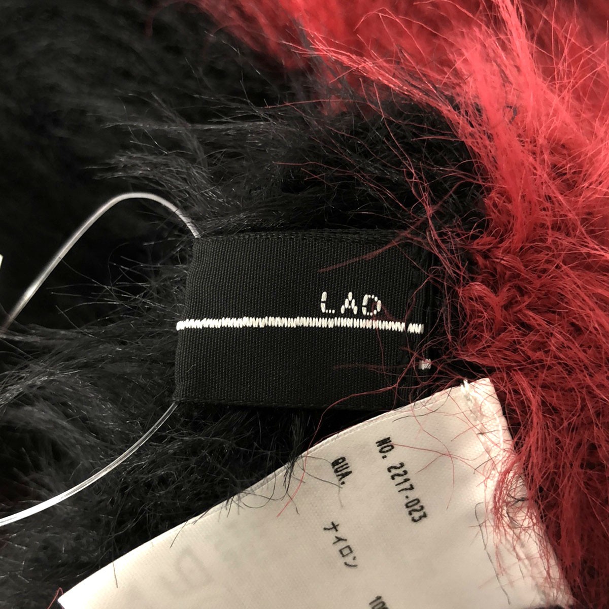 LAD MUSICIAN Lad Musician 17AW shaggy border snood red × black 2217-023 ITOHSGFZD78T