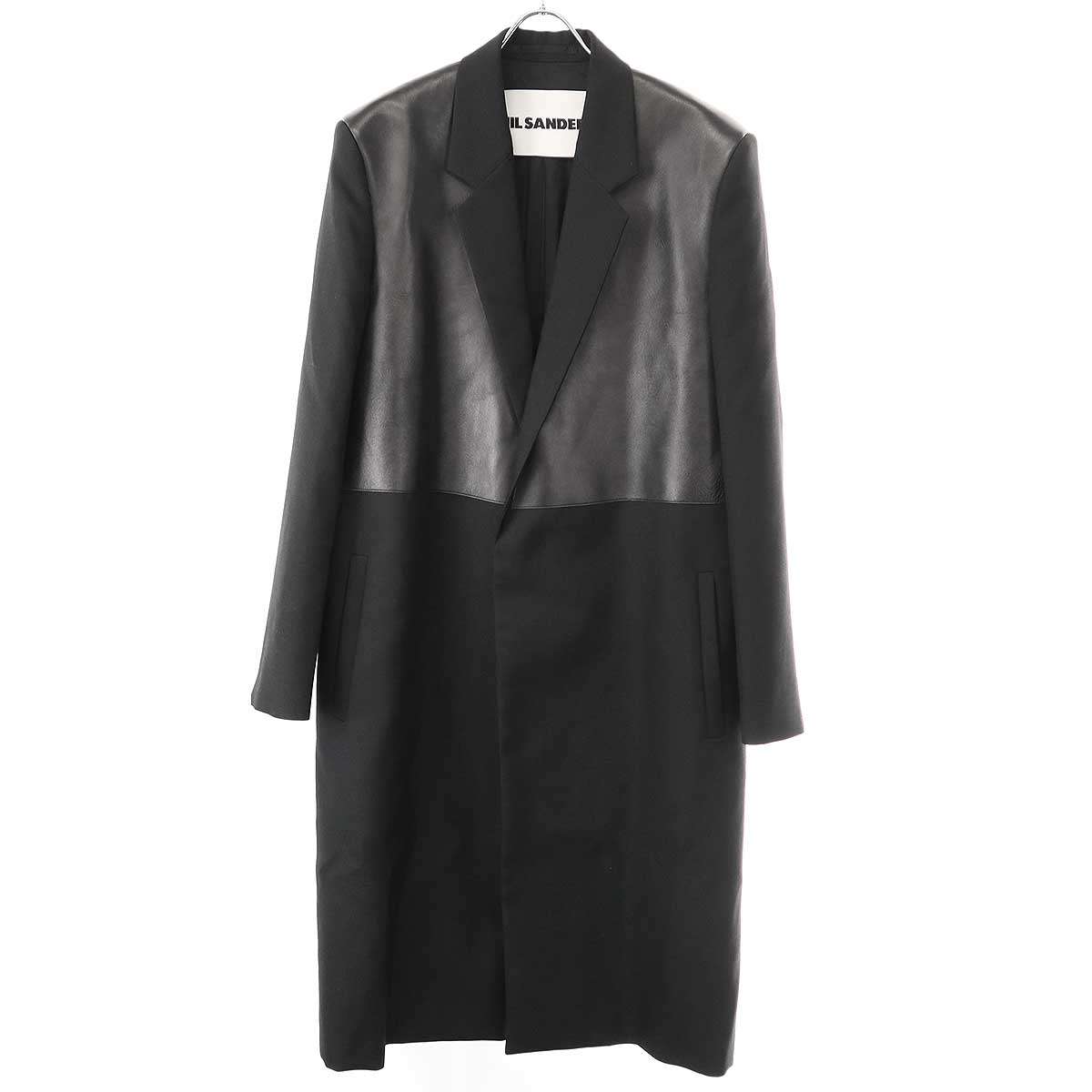 JIL SANDER Jil Sander 22SS кожаный салон фланель Пальто Честерфилд JSMU105201 черный 50 ITS58DC3ACHW