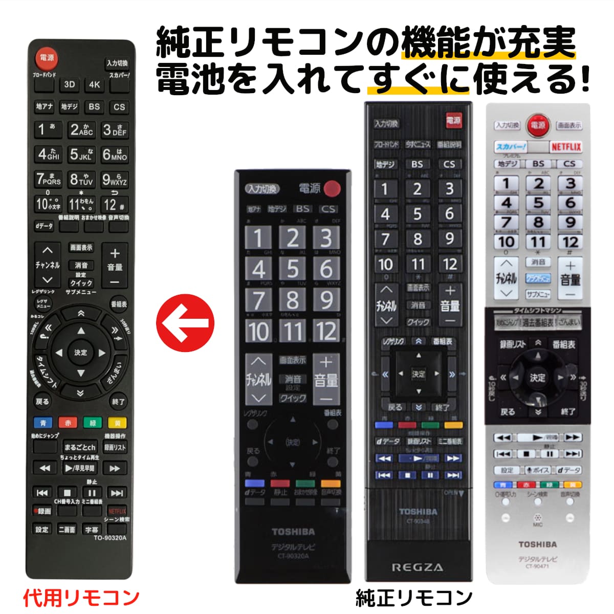2026年最新】Yahoo!オークション -東芝テレビリモコンct90466の中古品