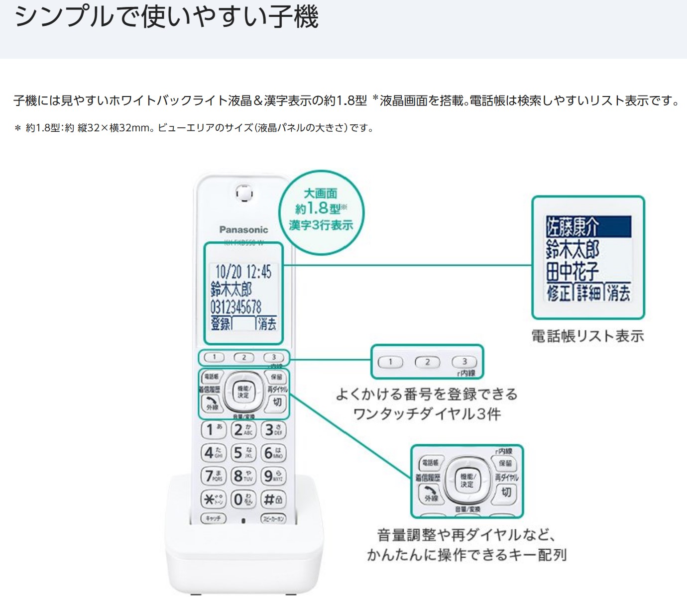  cordless handset 2 pcs attaching Chinese character display arrival LED Panasonic cordless FAX answer phone machine KX-PD350DL cordless handset 1 pcs attaching + extension cordless handset 1 pcs (KX-PD350DW-W same etc. goods ) trouble measures number display 