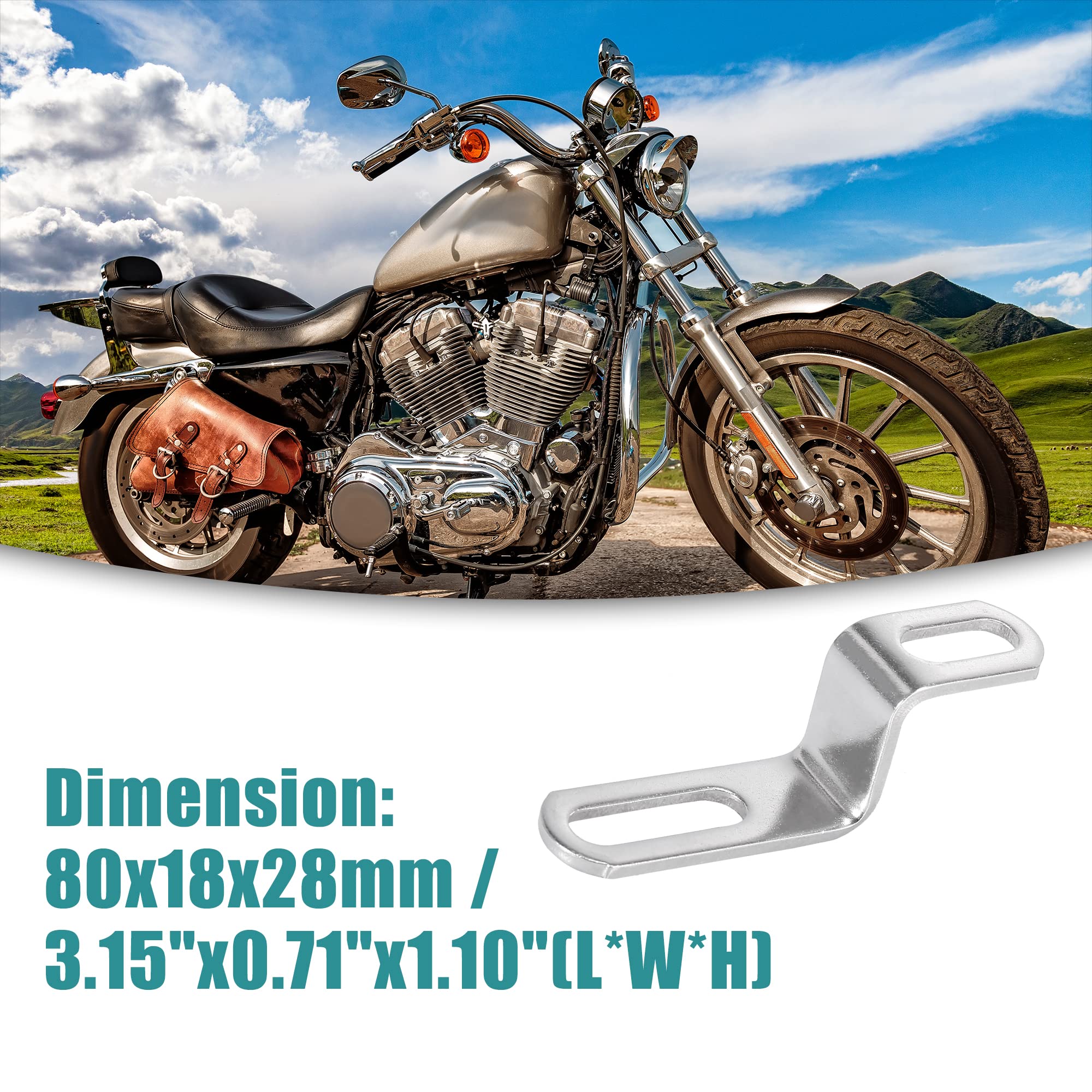 ACROPIX motorcycle. exhaust muffler pipe installation clamp bracket tool Z type universal silver tone 1 piece 