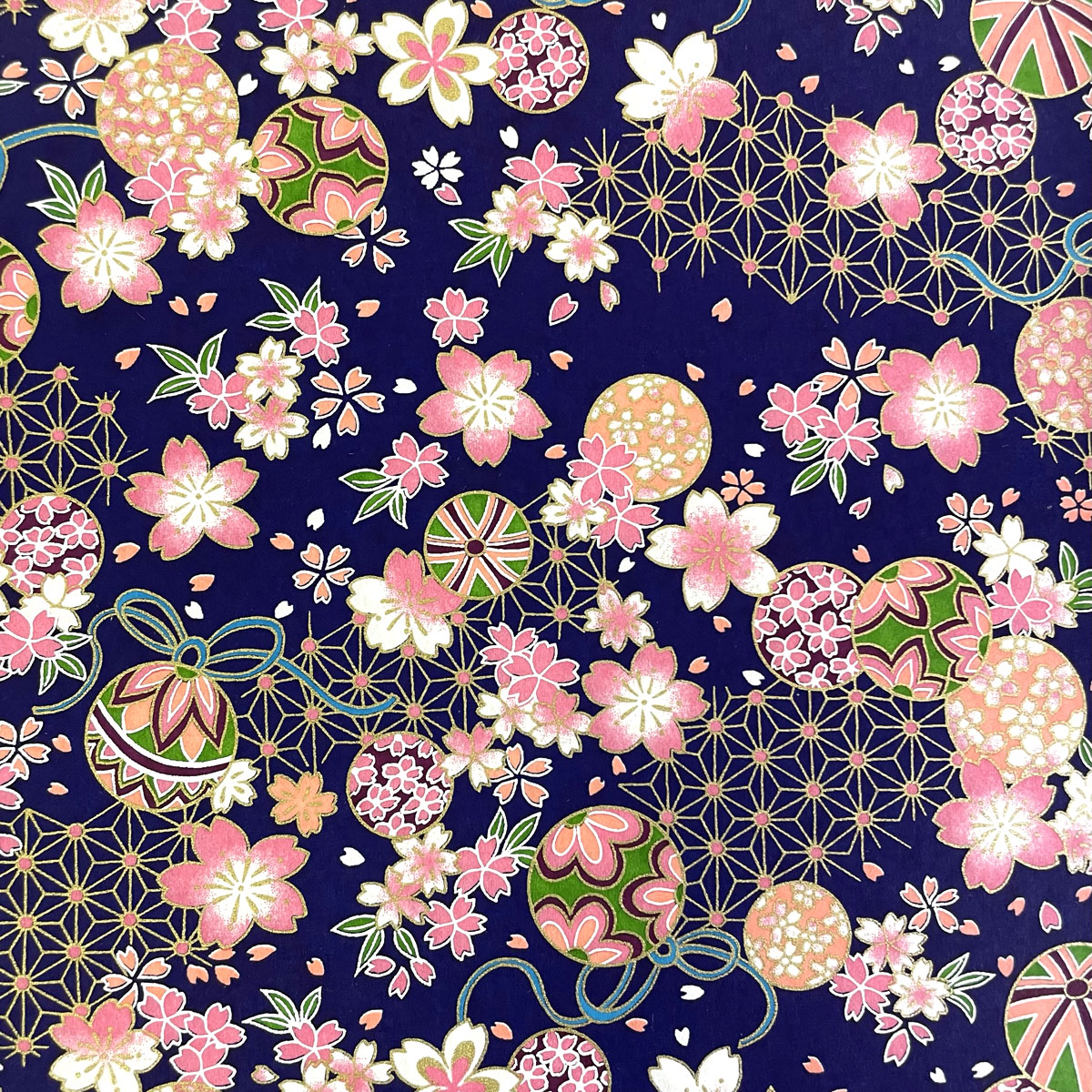  блестящий ... бумага Sakura .. лен. лист узор темно-синий . штамп большой размер примерно 63x93cm цветная бумага 