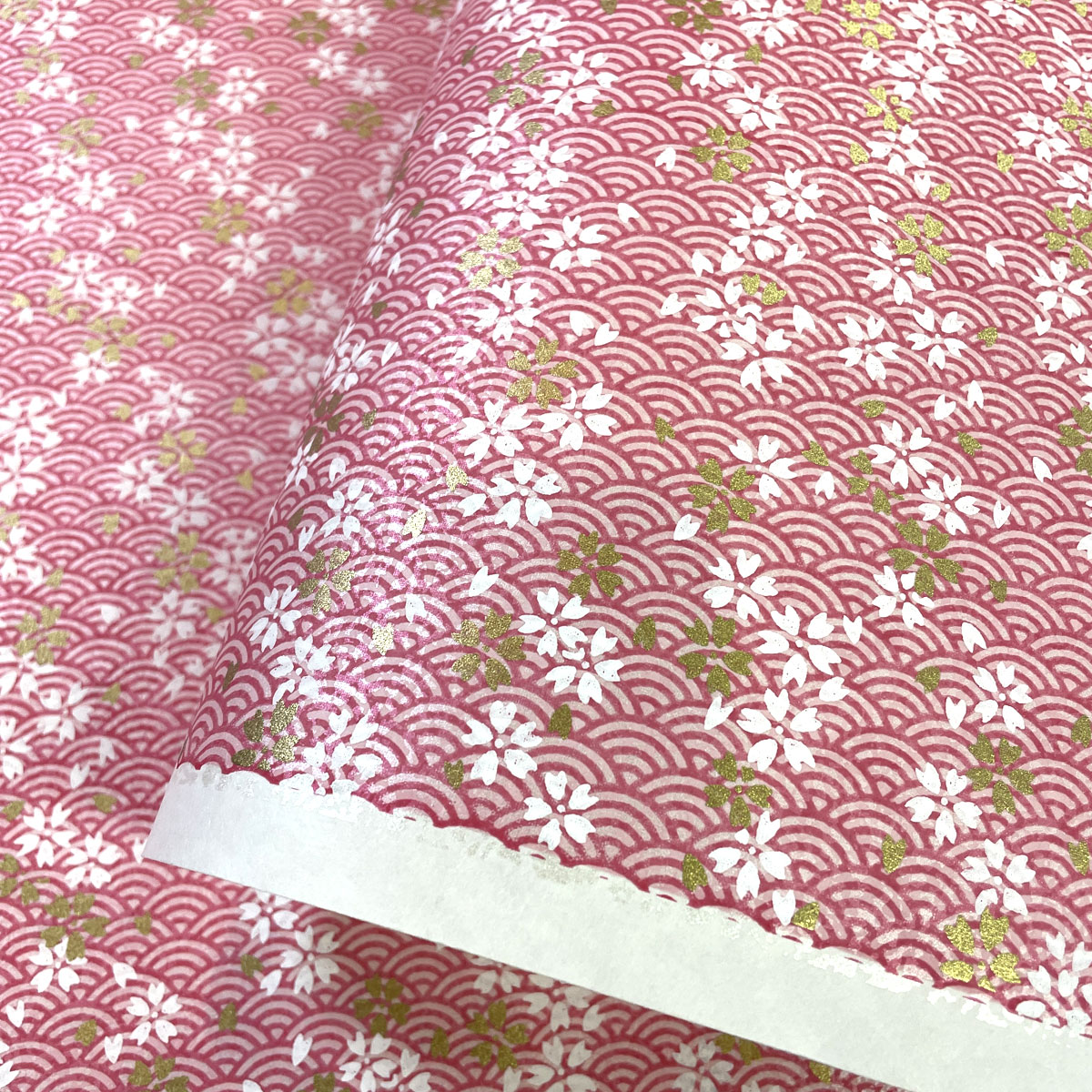  блестящий ... японская бумага розовый. синий море волна . белый . золотой. Sakura листовка большой размер примерно 63x93cm цветная бумага 