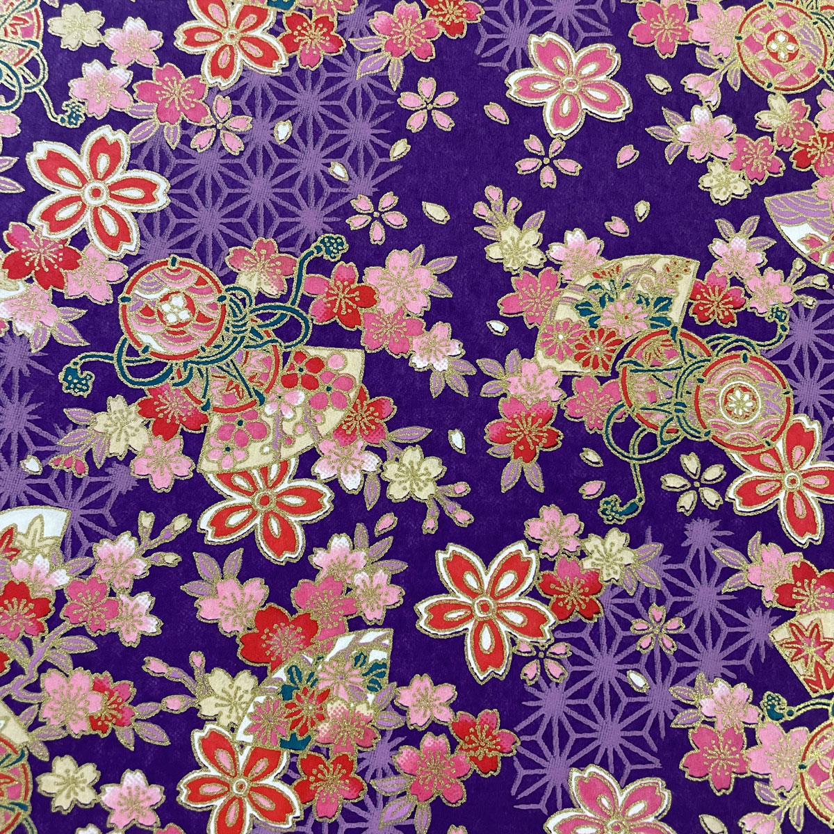  блестящий ... бумага .. тамбурин без тарелочек Sakura листовка лен. лист узор фиолетовый большой размер примерно 63x93cm цветная бумага 