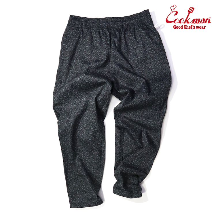 COOKMAN Cook man shef pants Chef Pants Black Leopard Plus Size black Leopard plus size long 231-31889 big size XXL|XXXL