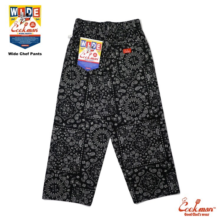 COOKMAN Cook man Wide Chef Pants широкий shef брюки Paisley Black унисекс peiz Lee черный 