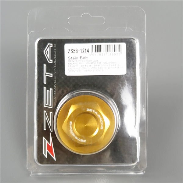 *ZETA CNC stem bolt Gold M26×30-P1.0 L18 exhibition goods ZX-6R/ZX-10R/Z900RS etc. (ZS58-1214)