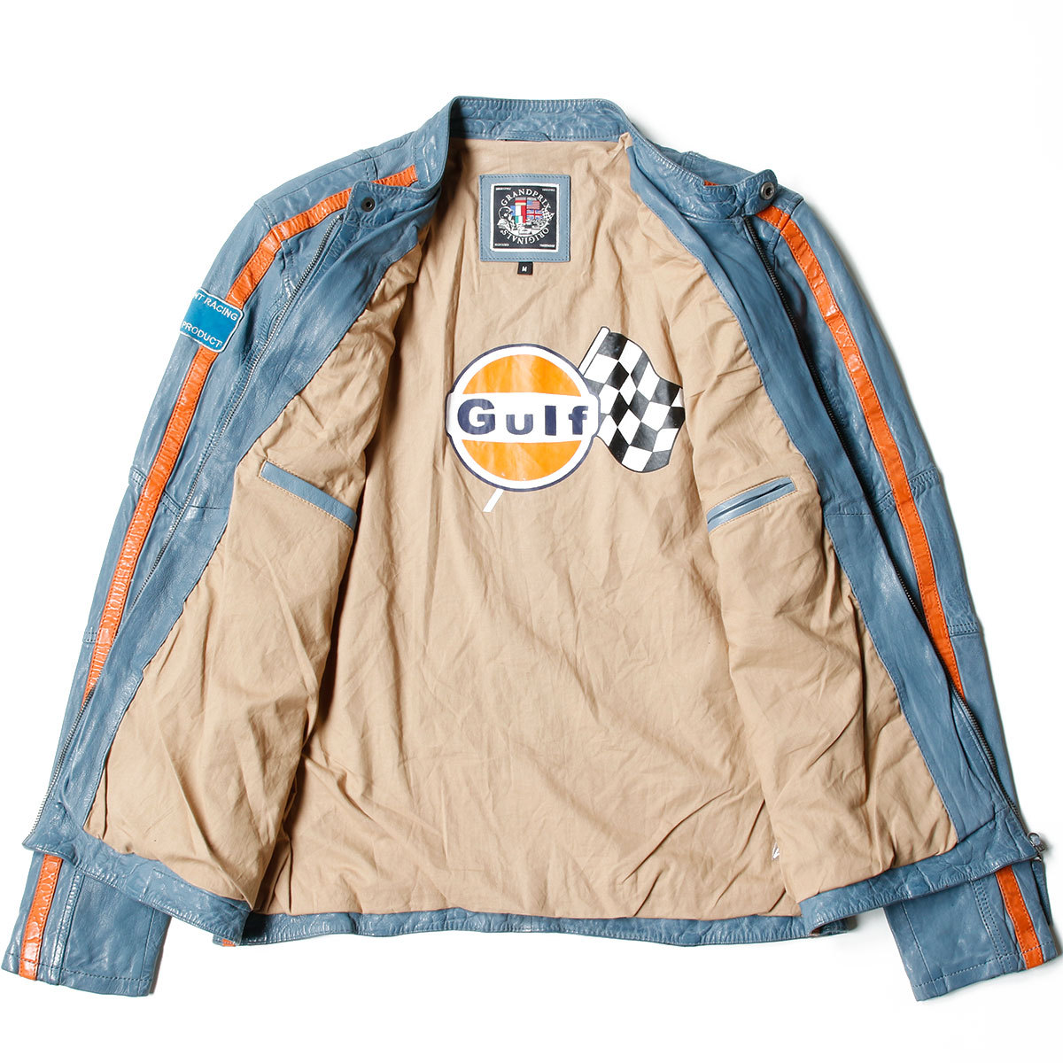  Gulf внешний Classic рейсинг кожаный жакет машина одежда GULF