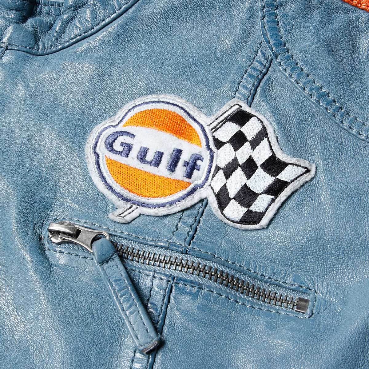  Gulf внешний Classic рейсинг кожаный жакет машина одежда GULF
