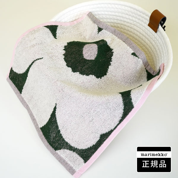 ミニタオル Unikko （グリーン×ライトピンク）の商品画像
