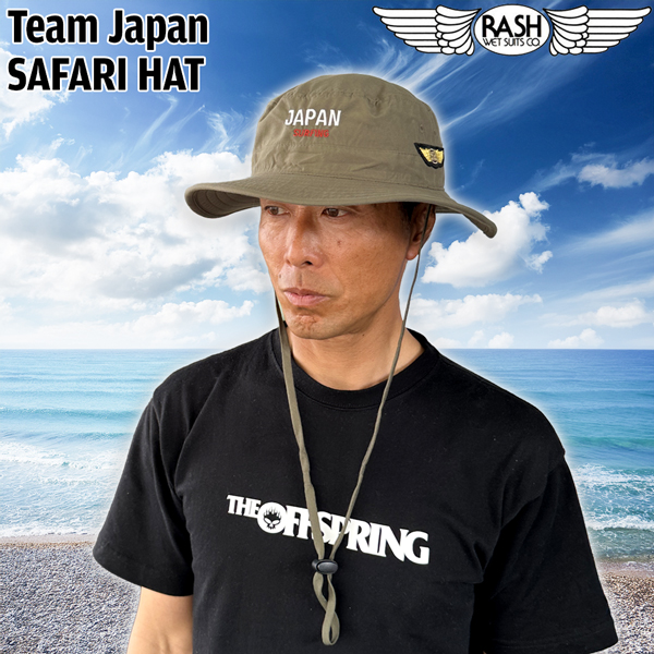  Rush шляпа 2025 RASH Team Japan шляпы для сафари хаки свободный размер волна езда Japan команда Japan 