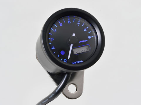  Daytona VELONA series electric type tachometer 48φ/9000rpm/ black body 3 color LED (22001)