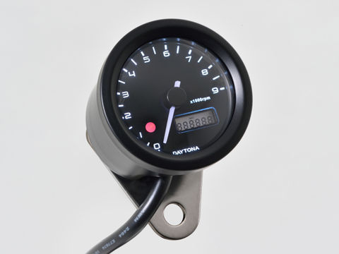  Daytona VELONA series electric type tachometer 48φ/9000rpm/ black body 3 color LED (22001)
